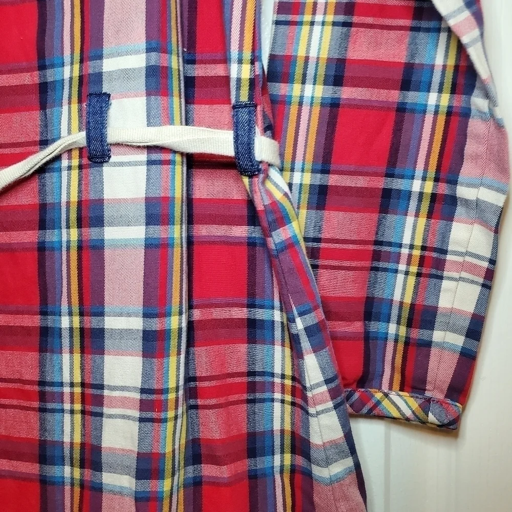 Hanna Andersson Christmas Plaid & Denim Long Sleeved Dress Size 140/US Girl's 10